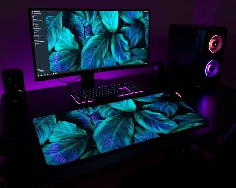 Великий килимок для миші Work Place PN ПАПОРОТЬ gaming desk mat для клавіатури та мишки