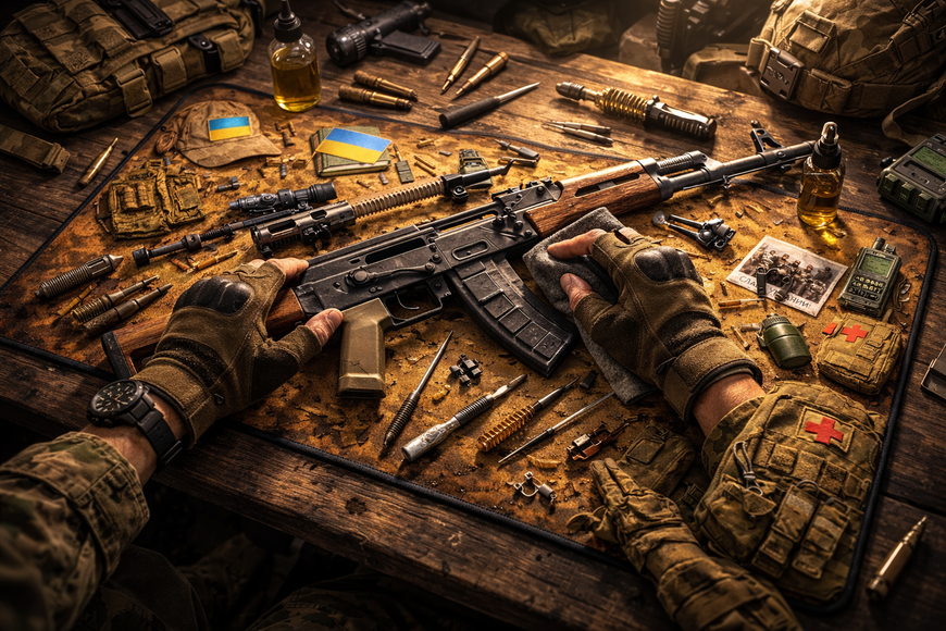Килимок для чищення зброї 900х400 мм Work Place Ukrainian Tactical Table BT-0520 фото