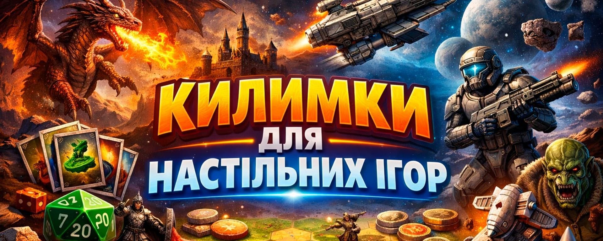 Килимки для настільних ігор DRAX – ігрові поля для популярних настільних ігор, fantasy та sci-fi дизайн