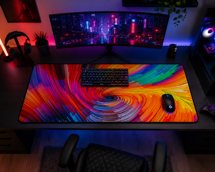 Геймерська ігрова поверхня Work Place AT APPLE WAVES WALLPAPER для клавіатури та мишки