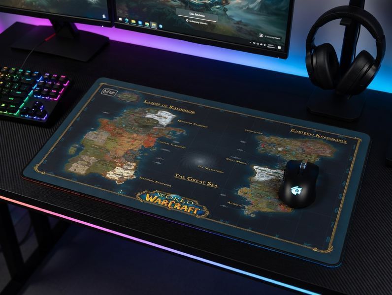 Gaming mouse pad Work Place Shop WoW Azeroth Map &mdash; великий килимок для миші з картою Азероту