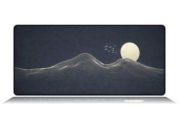 Великий килимок для миші Work Place Shop ART Хвилі мінімалізм &mdash; стильний desk mat у сучасному мінімалістичному стилі