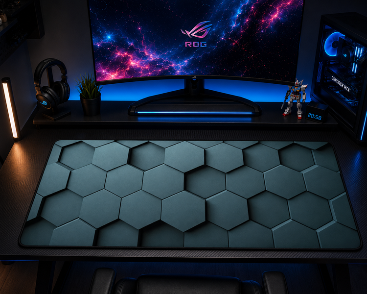 Стильний килимок для миші Work Place PN ШЕСТИКУТНИКИ 3D для сучасного робочого столу